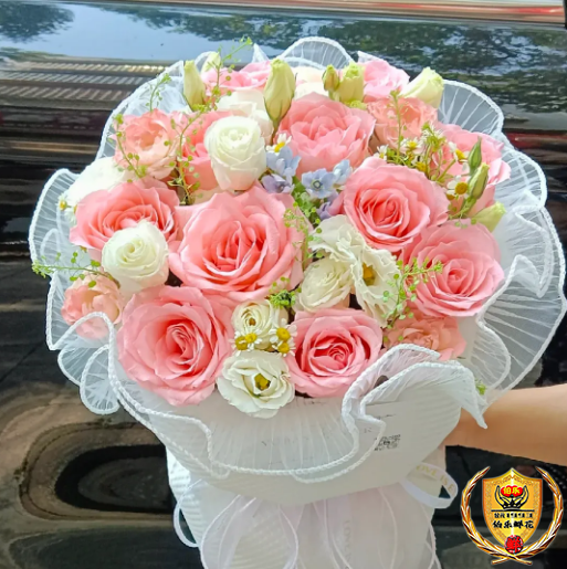 520女士专属花束【浪漫收藏家】11朵粉玫瑰混搭花束小香风花束网红花束送女友爱人花店送花上门