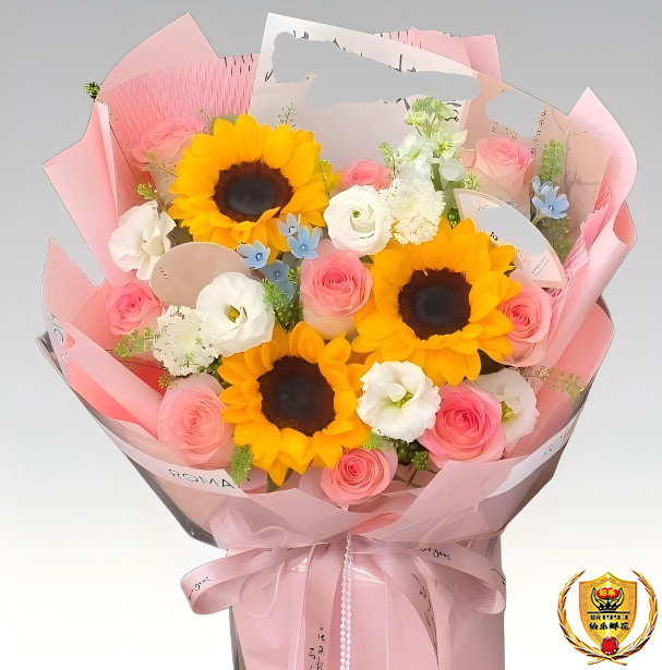 【感谢栽培】3朵向日葵混搭9朵洛神玫瑰谢师礼花束谢师礼鲜花送老师花店送花上门