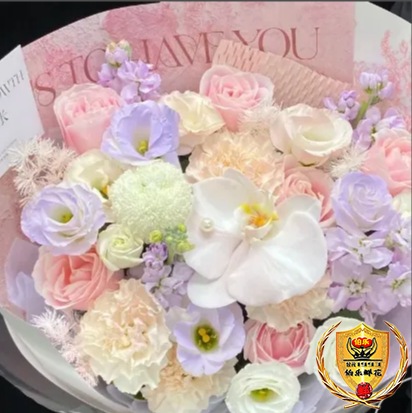 520女士专属花束【春日花香】粉玫瑰蝴蝶兰乒乓菊混搭花束生日礼物生日花束生日鲜花送女友花店送花上门
