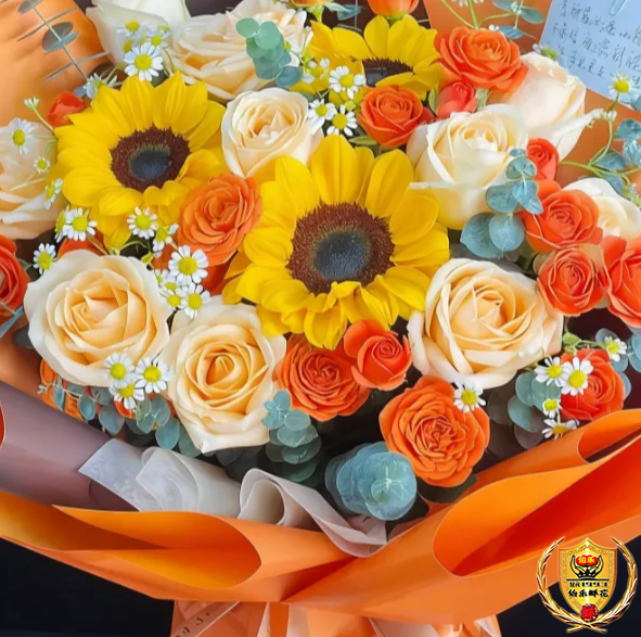 毕业季花束【前程似锦】3朵向日葵混搭香槟玫瑰生日鲜花生日礼物送爱人朋友花店送花上门