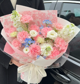 【静宁见春】11朵粉色康乃馨鲜花束女神节花束送妈妈送长辈送老婆花店送花上门