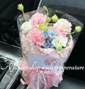 爱无需等待-3朵粉康乃馨花束生日花束鲜花送妈妈同事花店送花上门