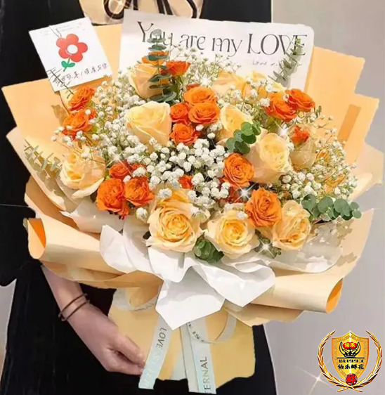 七夕花束【想见你】11朵香槟玫瑰鲜花束七夕鲜花七夕礼物送爱人/男友礼物花店送花上门