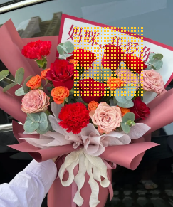 抬头见喜13朵玫瑰康乃馨混搭鲜花束女神节鲜花送妈妈送长