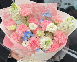 【静宁见春】11朵粉色康乃馨鲜花束女神节花束送妈妈送长辈送老婆花店送花上门