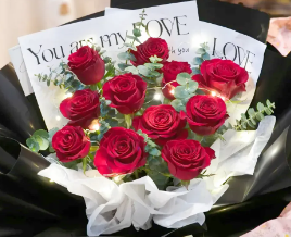 情人节专属【见花如面】11朵红玫瑰花鲜花束生日花束生日鲜花送闺蜜女友鲜花店送花上门免费配送